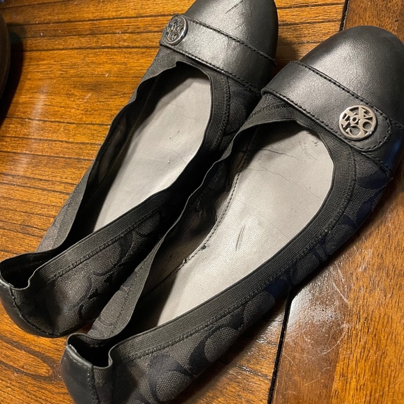 Black Coach Flats - Picture 1 of 4